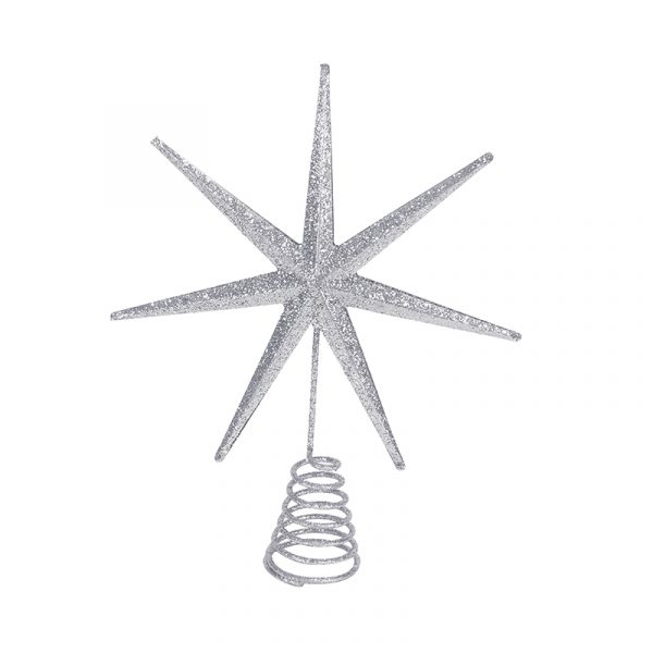 METAL GLITTER STARBURST CHRISTMAS TREE TOPPER (20cm) STYLE - 2