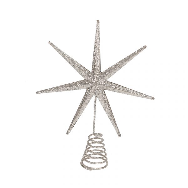 METAL GLITTER STARBURST CHRISTMAS TREE TOPPER (20cm) STYLE - 1