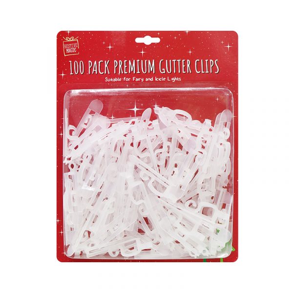 100 PREMIUM GUTTER CLIPS FOR FAIRY AND ICICLE LIGHTS
