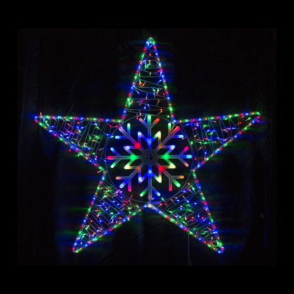 LED ROPELIGHT STAR 105cm W/SNOWFLAKE MULTI COLOURED