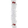 2M TINSEL MATTE HOLLY BAUBLES WHITE