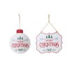 24CM RETRO MERRY CHRISTMAS PLAQUE ASST