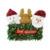 TINSEL SANTA DEER AND SNOWMAN