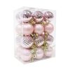 24PK 40MM BAUBLES PINK