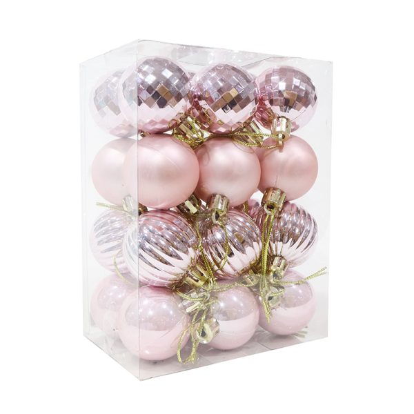 24PK 40MM BAUBLES PINK