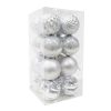 16PK 60MM BAUBLES SILVER