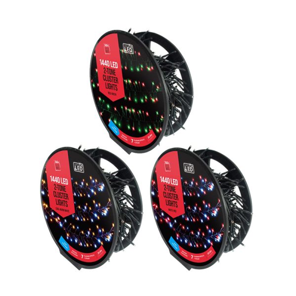 20.8M 1440 LED 2-TONE CLUSTERS REEL  WITH 8 FUNCTION MEMORY CONTROLLER (3ASST)