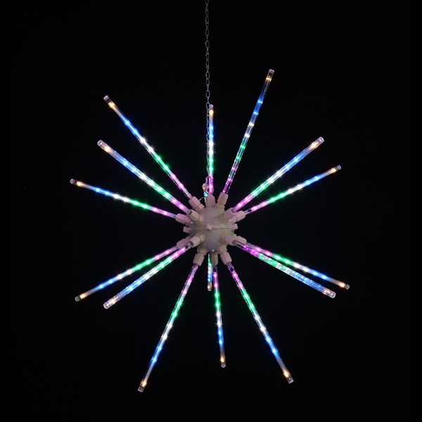 140CM LED METEOR LIGHTS ON STAND MULTI COLOURED 2 in1