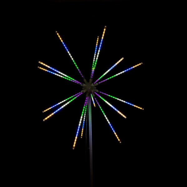 205CM LED METEOR LIGHTS ON STAND MULTI 2 in1