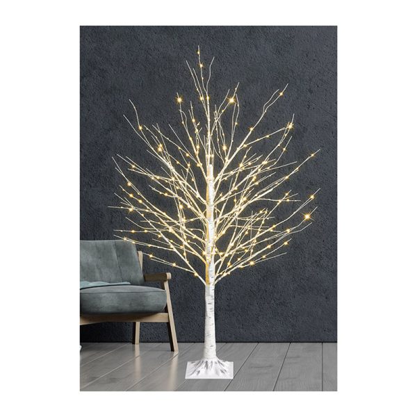 120CM LED DAZZLING WARM WHITE BIRCH TREE TWINKLING EFFECT