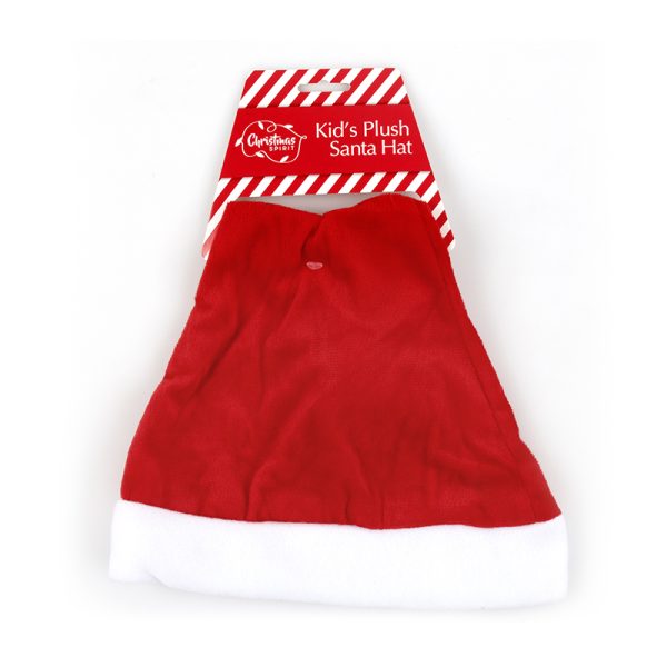 HAT SANTA XMAS PLUSH BASIC KIDS SIZE RED