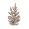CHAMPAGNE GLITTER LAUREL LEAF STEM 60CM