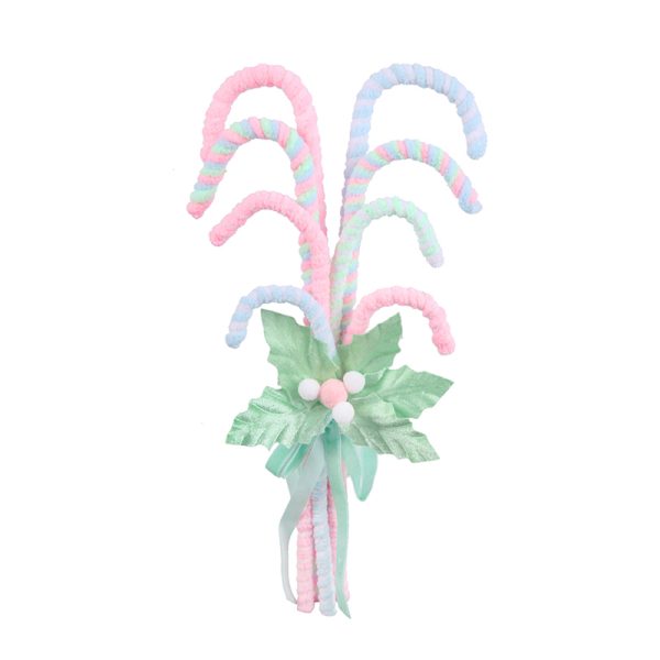 FAIRY FLOSS CANDY CANE BUNCH 35CM
