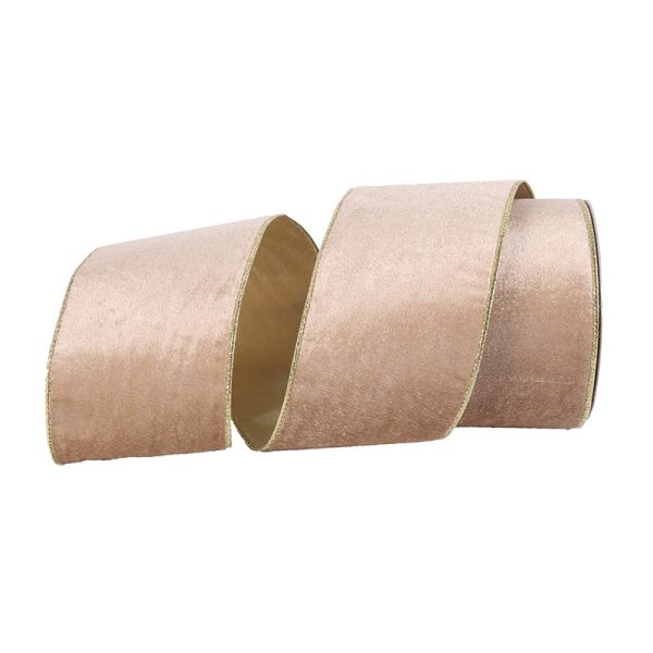 GOLD VELOUR DOUBLE LAYER RIBBON 10CM x 10M