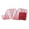 RED MESH RIBBON 10CM x 10M