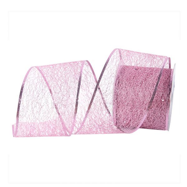 PINK MESH RIBBON 10CM x 10M