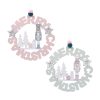 MERRY CHRISTMAS SIGN PINK OR MINT 23CM