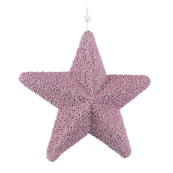 25CM PINK HANGING STAR
