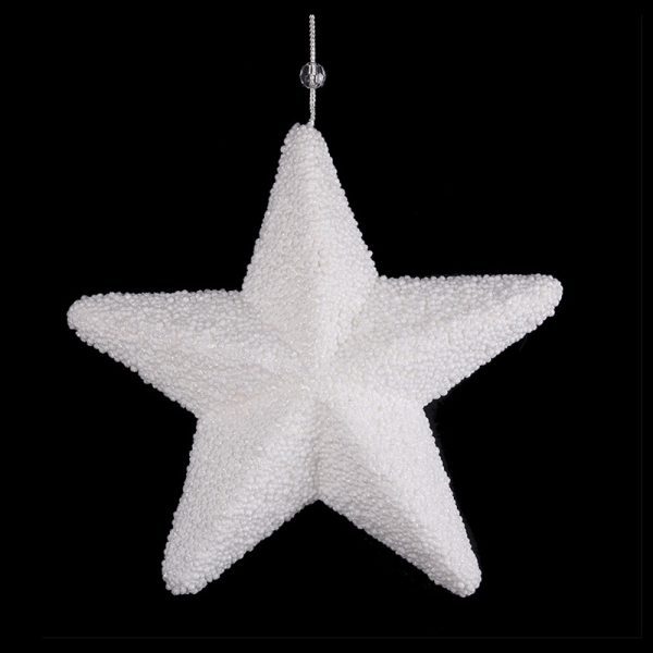 25CM WHITE HANGING STAR