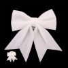 WHITE GLITTER BOW WITH GLITTER 20 x 25CM
