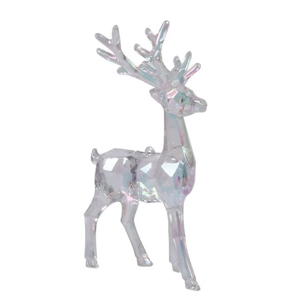 IRRIDECENT REINDEER TREE ORNAMENT 13CM