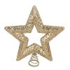 CHAMPAGNE GLITTER STAR TREE TOPPER 29CM