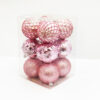 8CM Light Pink Mixed Baubles 12PC