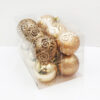 10CM Champagne Mixed Baubles 12PC