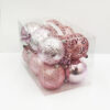 10CM Light Pink Mixed Baubles 12PC