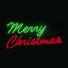 50CM ACRYLIC GREEN AND RED NEON LED MERRY CHRISTMAS