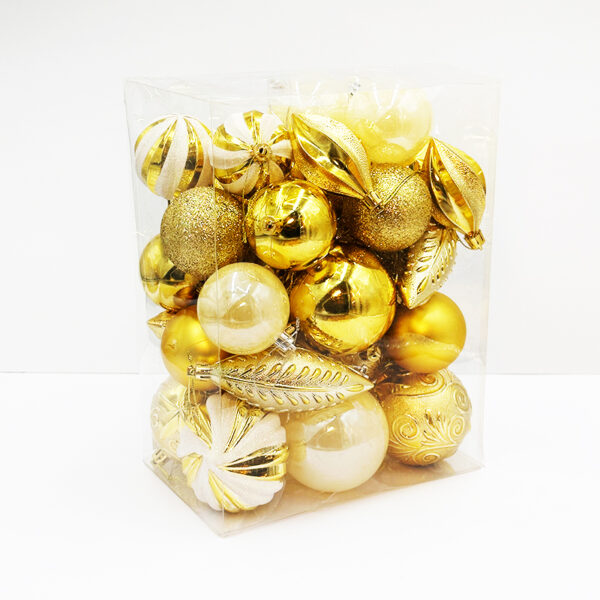 36 Piece Gold Bauble Set in Mix Sizes