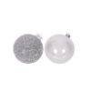 15CM SILVER BAUBLE SHINY OR TINSEL FINISH