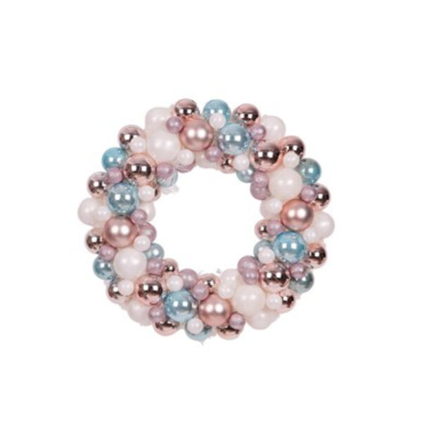 45CM PASTEL BAUBLE WREATH