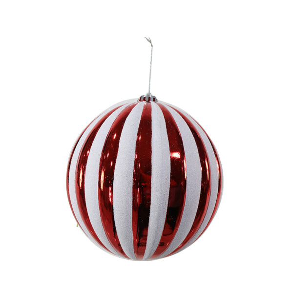 20cm CANDYCANE RIBBED BAUBLE