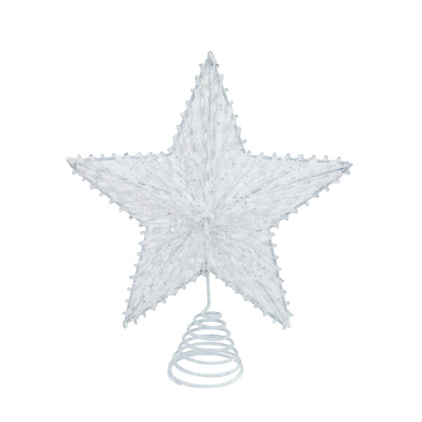 25cm WHITE SNOW STAR TOPPER