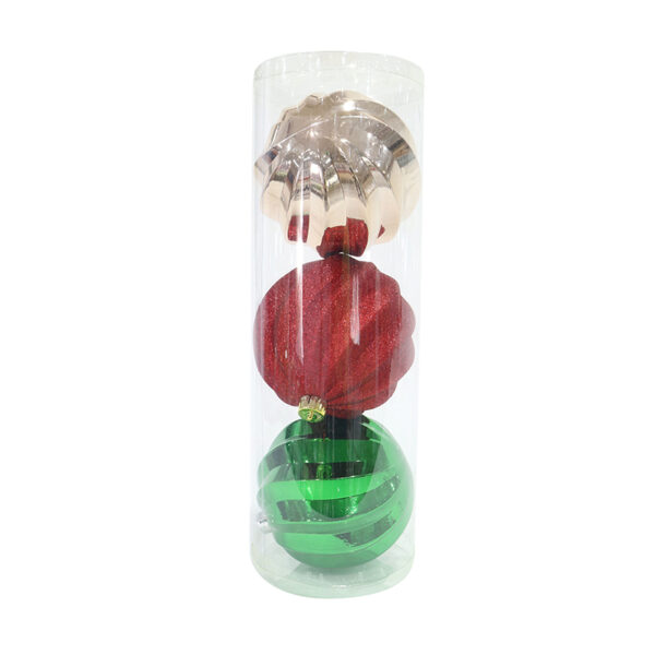 15cm CLASSIC SWIRL BAUBLE  3pk