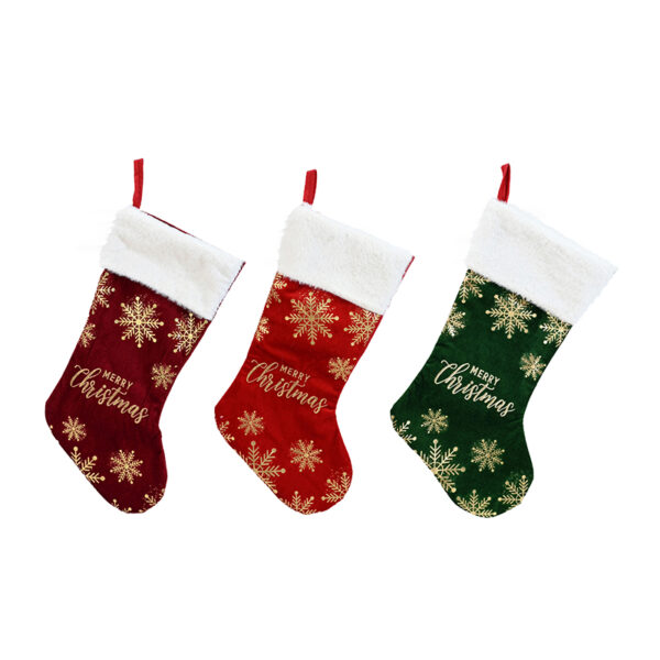 54cm CLASSIC STOCKING GOLD GLITTER EMBROIDERED
