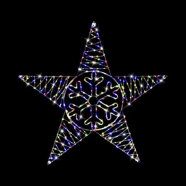 100cm MULTI COLOURED LED FLEXI CABLE SNOWFLAKE STAR