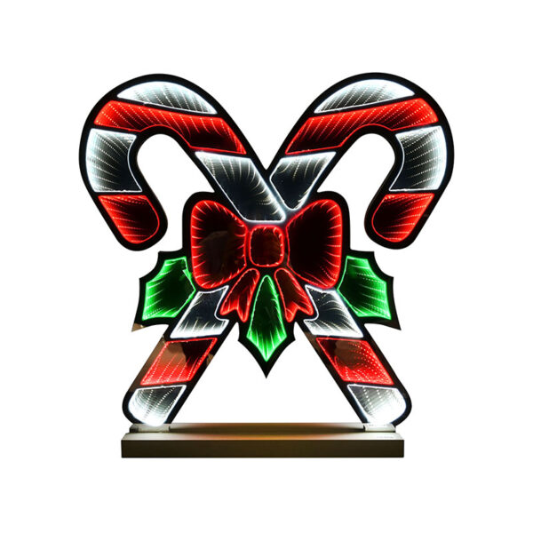 60cm LED INFINITY CANDY CANE LIGHT WITH BASE