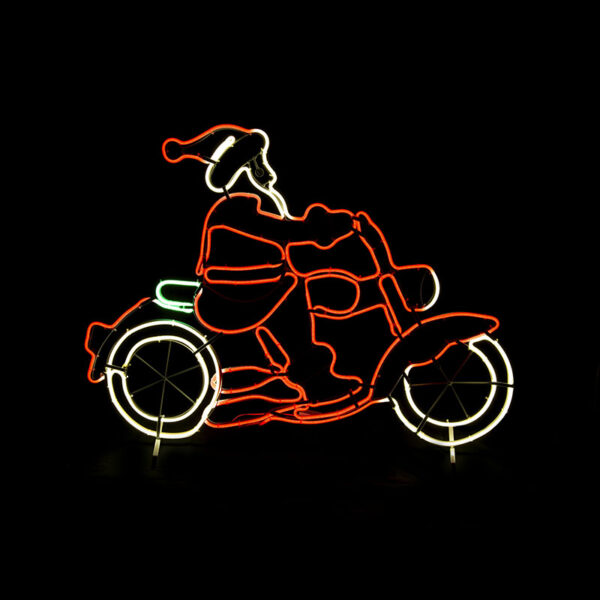 97cm SANTA ON MOTORBIKE LED FLEXI STRIP WITH FLASHING EFFECT