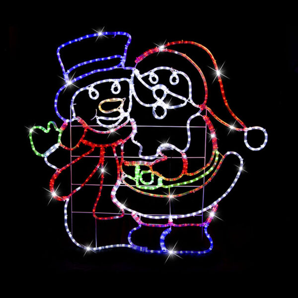 LED SANTA AND SNOWMAN HUGGING LED ROPE LIGHT