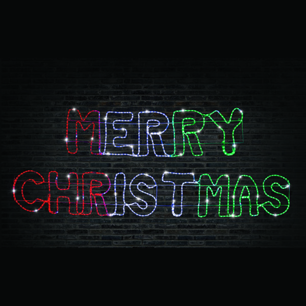 LED MERRY CHRISTMAS RED WHITE AND GREEN