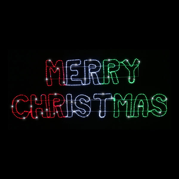 273cm MERRY CHRISTMAS RED GREEN AND WHITE LED ROPELIGHT