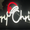 76CM ACRYLIC RED AND WHITE NEON LED MERRY CHRISTMAS