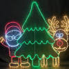 124CM SANTA WITH DEER AND TREE LED ROPE LIGHT