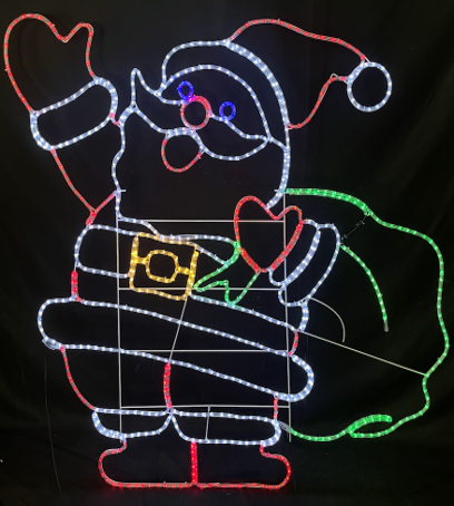 98CM SANTA WITH SACK LED ROPE LIGHT