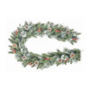 270CM PRE-LIT DECORATED SNOW TIP GARLAND XUE WITH 70 WARM WHITE LEDS BATTERY OPERATED