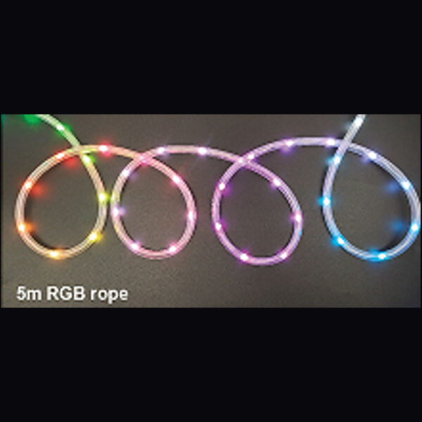 5M RGB ROPE LIGHT WITH COLOUR AND FUNCTION CONTROLLER
