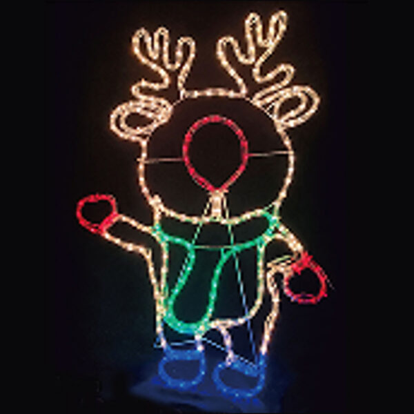 80CM DEER WITH RED NOSE