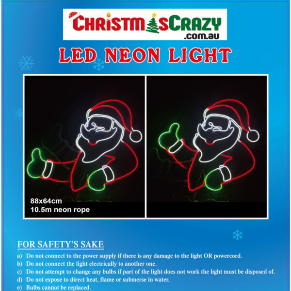 neon santa thumbs up